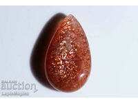 Голям слънчев камък конфети 32.6ct капковиден кабошон