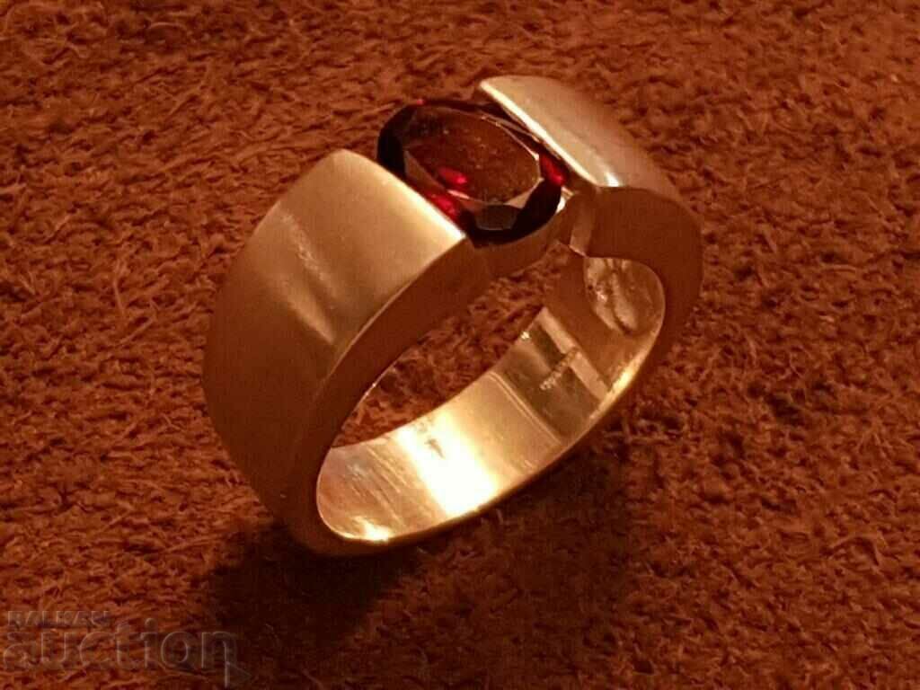 Delivery of Stylish silver ring with garnet England satin silver Delivery of Stylish silver ring with garnet England satin silver