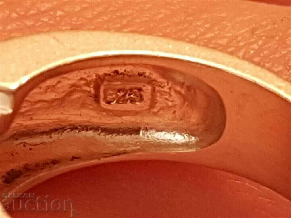 Stylish silver ring with garnet England satin silver - 7 Stylish silver ring with garnet England satin silver - 7