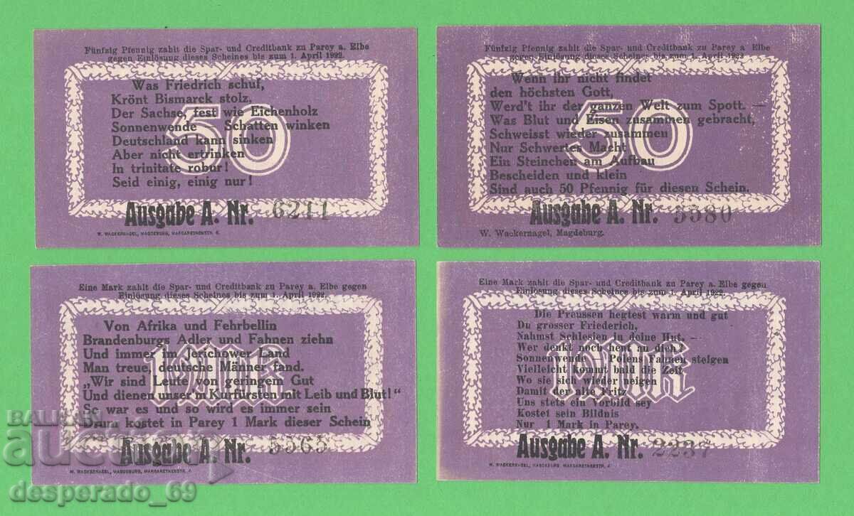 (¯`'•.¸NOTGELD (city Sonnen-Wende) 1921 UNC -4 pcs. banknotes with price 14.00 BGN | € 7.16 (¯`'•.¸NOTGELD (city Sonnen-Wende) 1921 UNC -4 pcs. banknotes with price 14.00 BGN | € 7.16