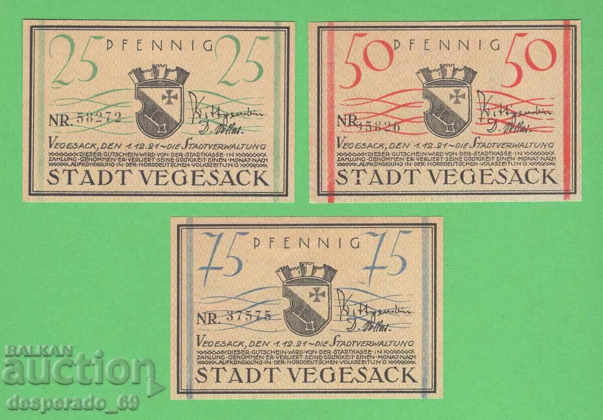 (¯`'•.¸NOTGELD (city of Vegesack) 1921 UNC -3 pcs. banknotes¸.•'´¯) with price 8.10 BGN | € 4.14 (¯`'•.¸NOTGELD (city of Vegesack) 1921 UNC -3 pcs. banknotes¸.•'´¯) with price 8.10 BGN | € 4.14