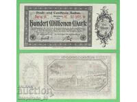 (¯`'•.¸ГЕРМАНИЯ (Aachen) 100 милиона марки 1923 aUNC¸.•'´¯)
