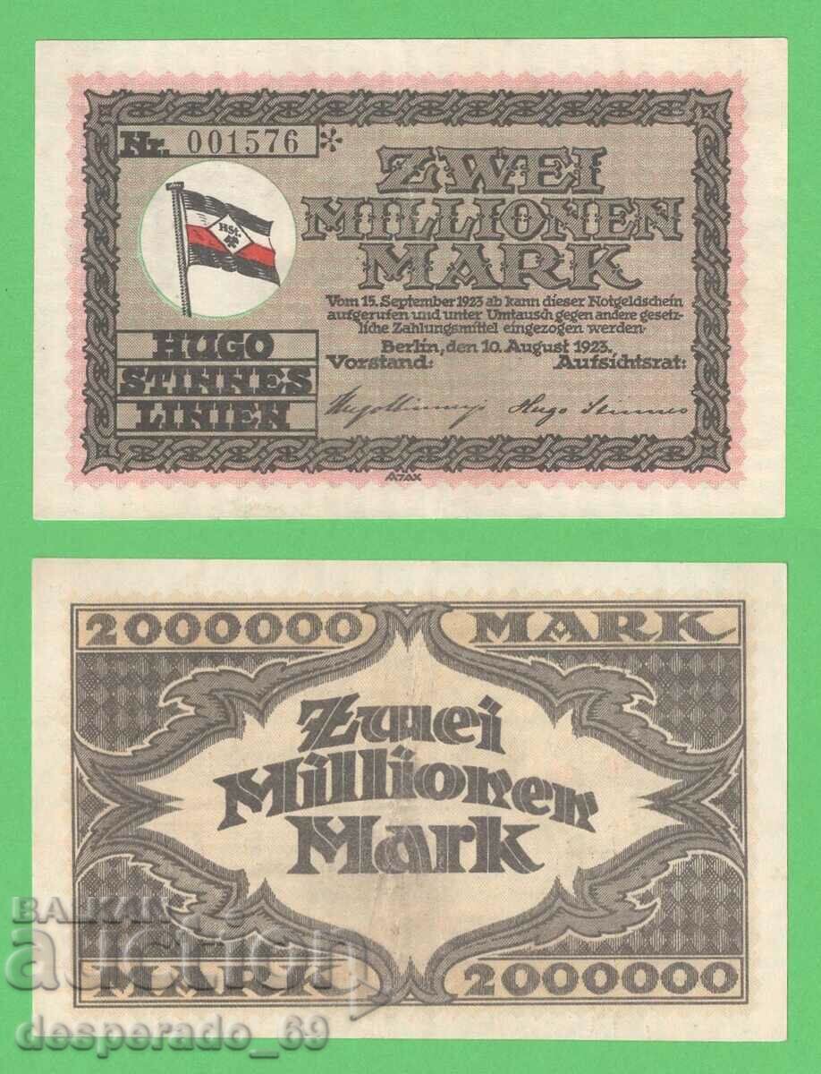 (¯`'•.¸GERMANIA (Hugo Stinnes Linien) 2 milioane de mărci 1923