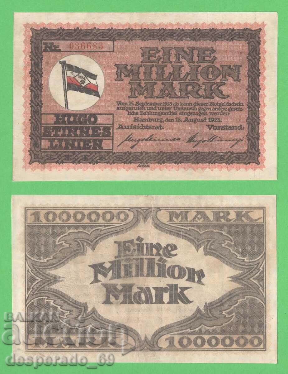 (¯`'•.¸GERMANY (Hugo Stinnes Linien) 1 million marks 1923