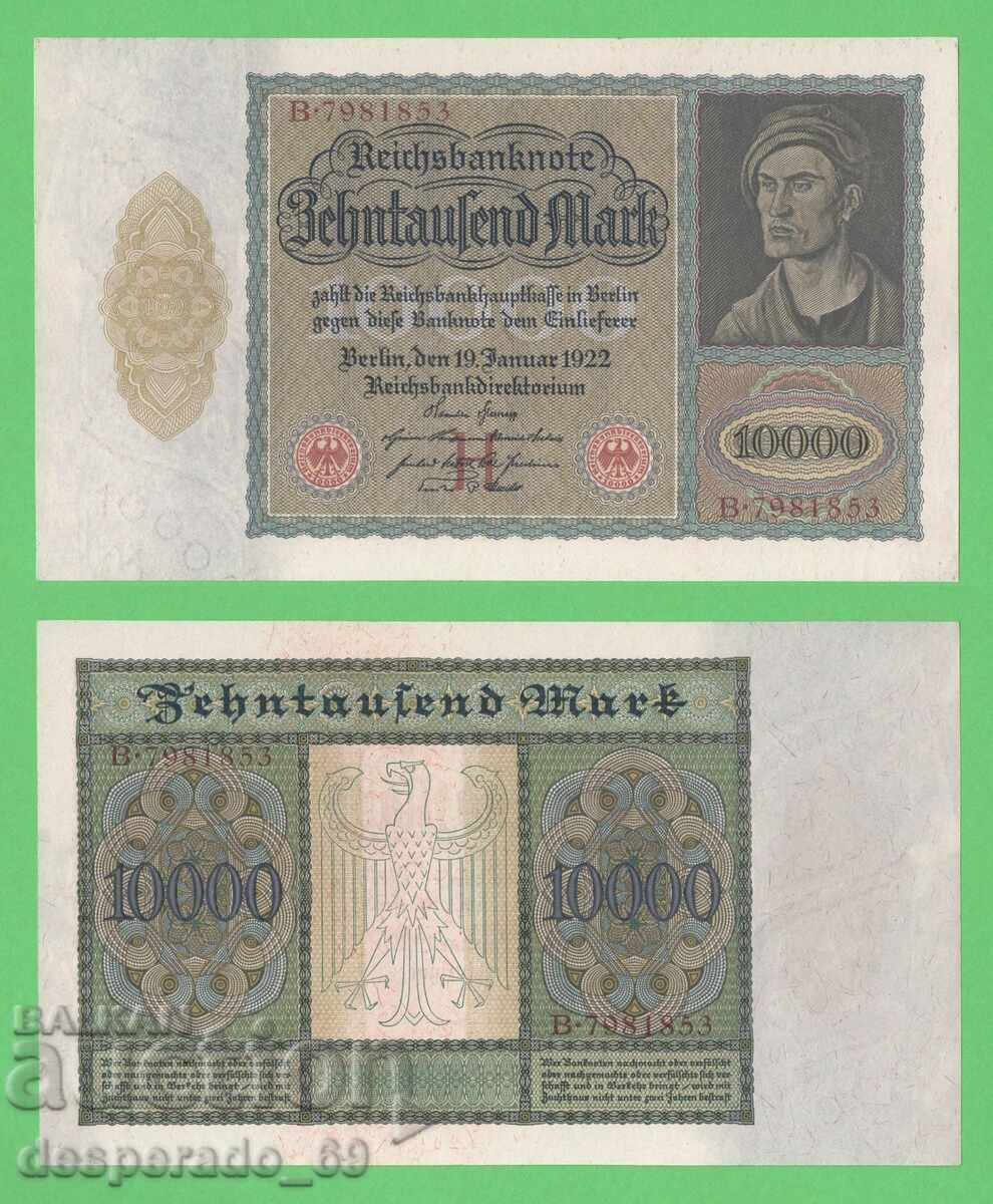 (¯`'•.¸ΓΕΡΜΑΝΙΑ 10.000 μάρκα 19.01.1922 UNC (c.1.1)¸.•'´¯)
