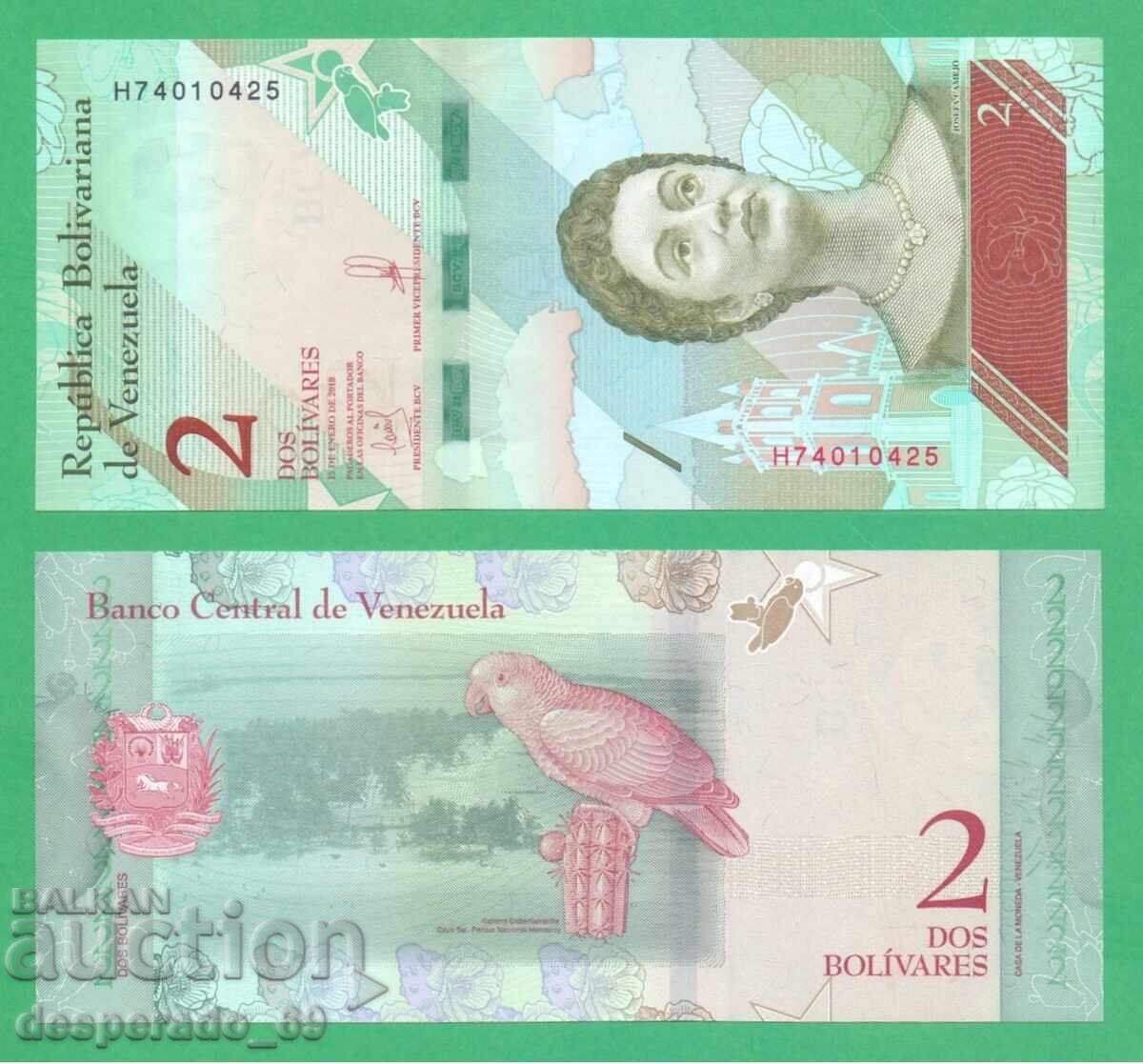 (¯`'•.¸ VENEZUELA 2 bolivari 2018 UNC ¸.•'´¯)