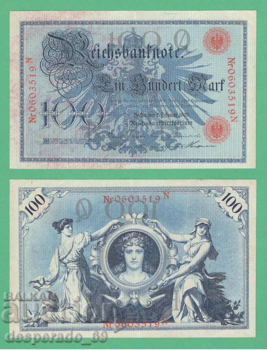 (¯`'•.¸GERMANY 100 marks 1908 (1) UNC-¸.•'´¯)