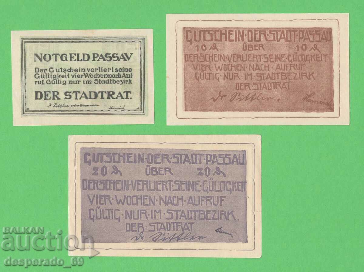 (¯`'•.¸NOTGELD (City of Passau) UNC -3 pcs. banknotes¸.•'´¯) with price 7.00 BGN | € 3.58 (¯`'•.¸NOTGELD (City of Passau) UNC -3 pcs. banknotes¸.•'´¯) with price 7.00 BGN | € 3.58