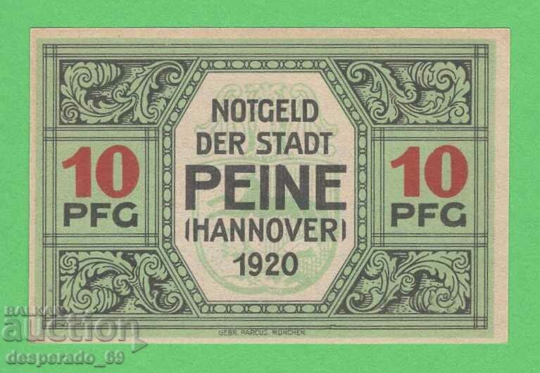 (¯`'•.¸NOTGELD (city Peine) 1920 UNC -10 pfennig¸.•'´¯) with price 2.50 BGN | € 1.28 (¯`'•.¸NOTGELD (city Peine) 1920 UNC -10 pfennig¸.•'´¯) with price 2.50 BGN | € 1.28