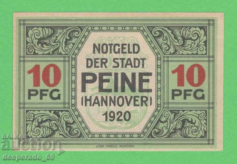 (¯`'•.¸NOTGELD (πόλη Peine) 1920 UNC -10 pfennig¸.•'´¯) με τιμή € 1.30 | 2.54 BGN