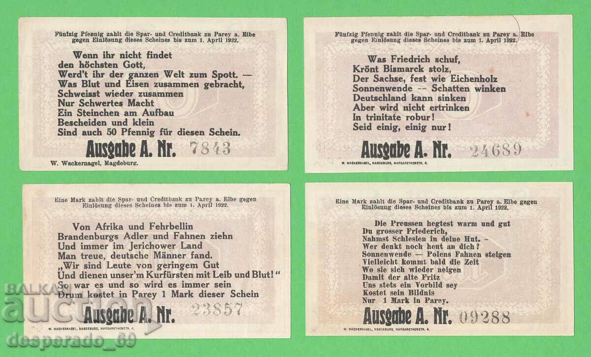 (¯`'•.¸NOTGELD (city Sonnen-Wende) 1921 UNC -4 pcs. banknotes with price 14.00 BGN | € 7.16 (¯`'•.¸NOTGELD (city Sonnen-Wende) 1921 UNC -4 pcs. banknotes with price 14.00 BGN | € 7.16
