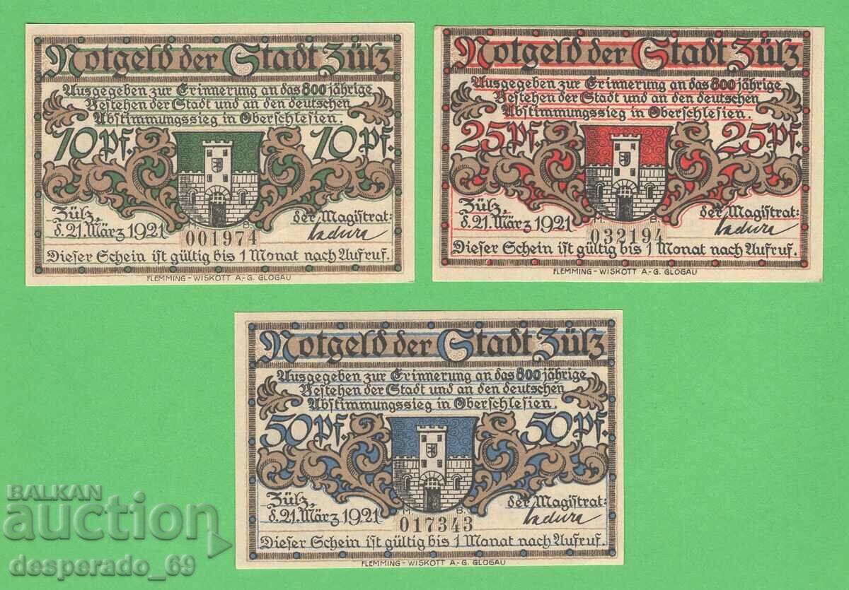 (¯`'•.¸NOTGELD (city Zülz) 1921 UNC -3 pcs. banknotes¸.•'´¯) with price 8.10 BGN | € 4.14 (¯`'•.¸NOTGELD (city Zülz) 1921 UNC -3 pcs. banknotes¸.•'´¯) with price 8.10 BGN | € 4.14