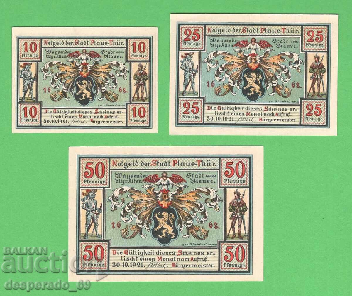 (¯`'•.¸NOTGELD (City of Plaue) 1921 UNC -3 pcs. banknotes¸.•'´¯) with price 8.30 BGN | € 4.24 (¯`'•.¸NOTGELD (City of Plaue) 1921 UNC -3 pcs. banknotes¸.•'´¯) with price 8.30 BGN | € 4.24