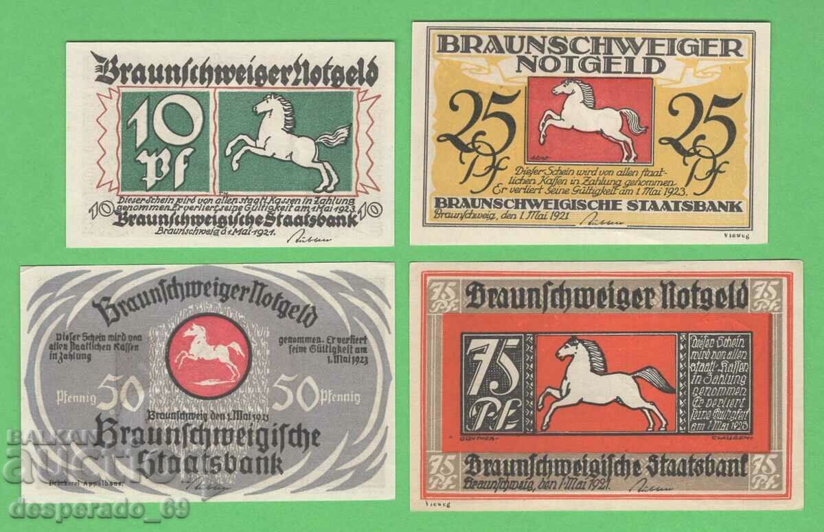 (¯`'•.¸NOTGELD (city of Braunschweig) 1921 UNC -4 pcs. banknotes´¯) with price 10.40 BGN | € 5.32 (¯`'•.¸NOTGELD (city of Braunschweig) 1921 UNC -4 pcs. banknotes´¯) with price 10.40 BGN | € 5.32