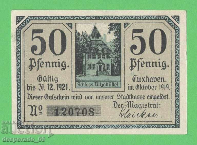 (¯`'•.¸NOTGELD (c. Cuxhaven) 1919 UNC -50 pfennig¸.•'´¯) with price 2.60 BGN | € 1.33 (¯`'•.¸NOTGELD (c. Cuxhaven) 1919 UNC -50 pfennig¸.•'´¯) with price 2.60 BGN | € 1.33