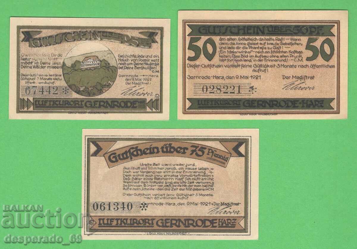 (¯`'•.¸NOTGELD (city Gernrode) 1921 UNC -3 pcs. banknotes¸.•'´¯) with price 7.80 BGN | € 3.99 (¯`'•.¸NOTGELD (city Gernrode) 1921 UNC -3 pcs. banknotes¸.•'´¯) with price 7.80 BGN | € 3.99