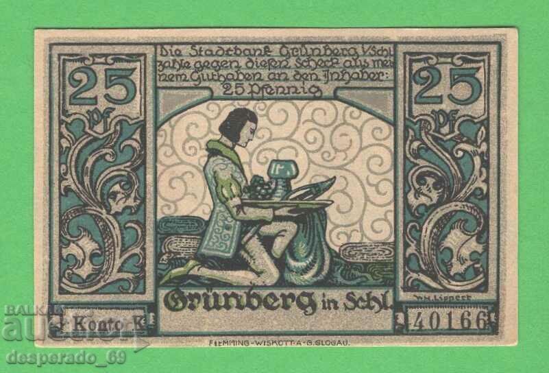 (¯`'•.¸NOTGELD (Grünberg) UNC -25 pfennig¸.•'´¯) with price 2.60 BGN | € 1.33 (¯`'•.¸NOTGELD (Grünberg) UNC -25 pfennig¸.•'´¯) with price 2.60 BGN | € 1.33