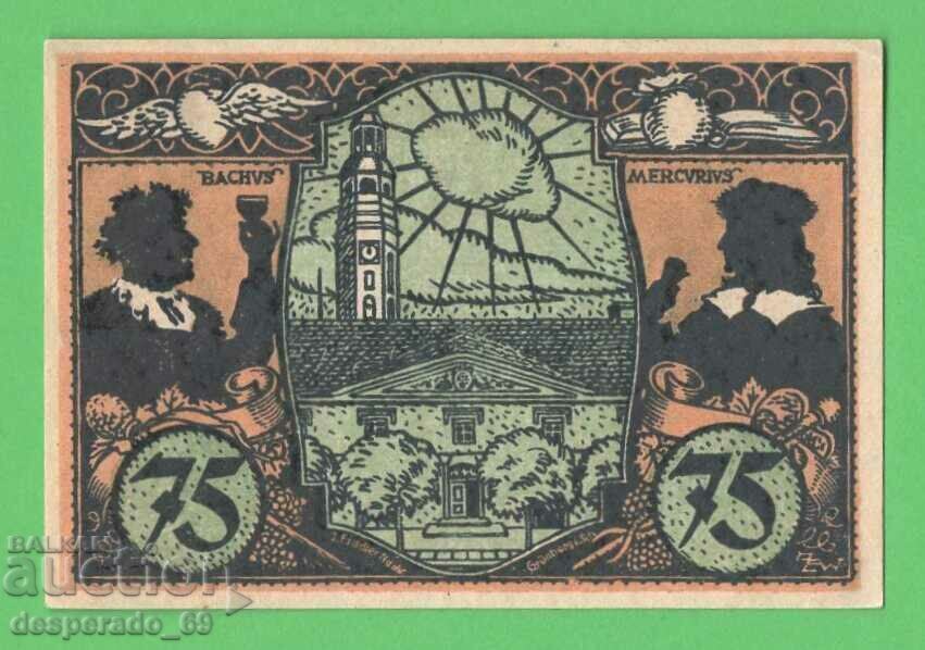 (¯`'•.¸NOTGELD (Grünberg) 1921 UNC -75 pfennig¸.•'´¯)