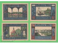 (¯`'•.¸NOTGELD (orașul Harburg-Elbe) 1921 UNC -4 buc. bancnote ¯)