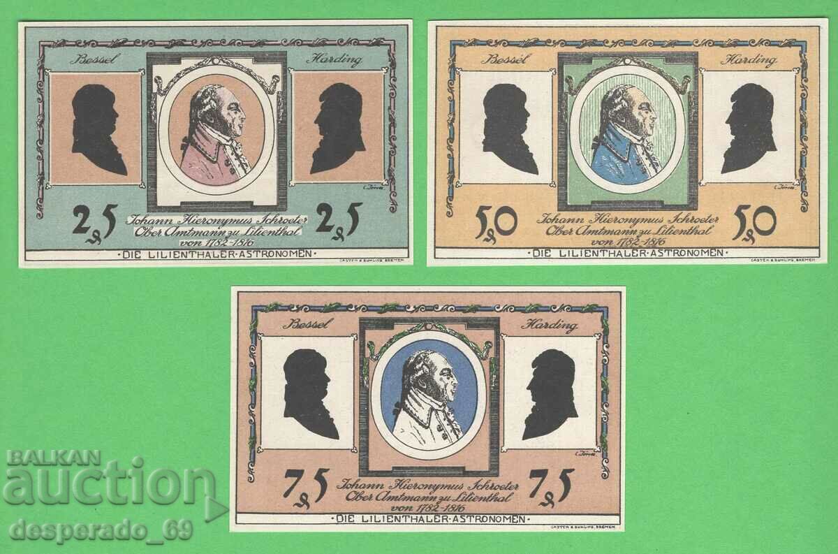 (¯`'•.¸NOTGELD (city Lilienthal) 1921 UNC -3 pcs. banknotes '´¯) with price 9.00 BGN | € 4.60 (¯`'•.¸NOTGELD (city Lilienthal) 1921 UNC -3 pcs. banknotes '´¯) with price 9.00 BGN | € 4.60