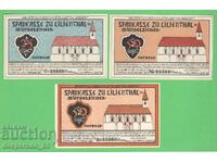 (¯`'•.¸NOTGELD (city Lilienthal) 1921 UNC -3 pcs. banknotes '´¯)