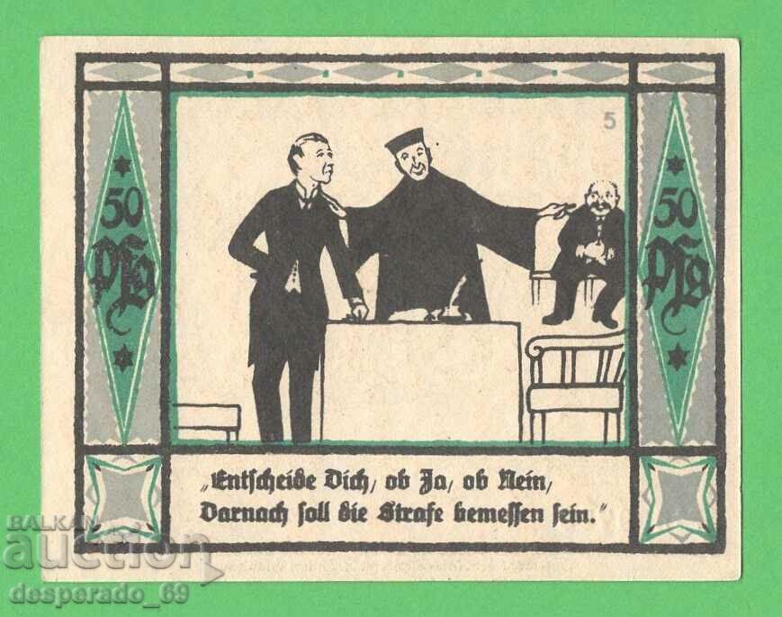 (¯`'•.¸NOTGELD (Mülsen St. Jacob) 1921 UNC -50 pfennig