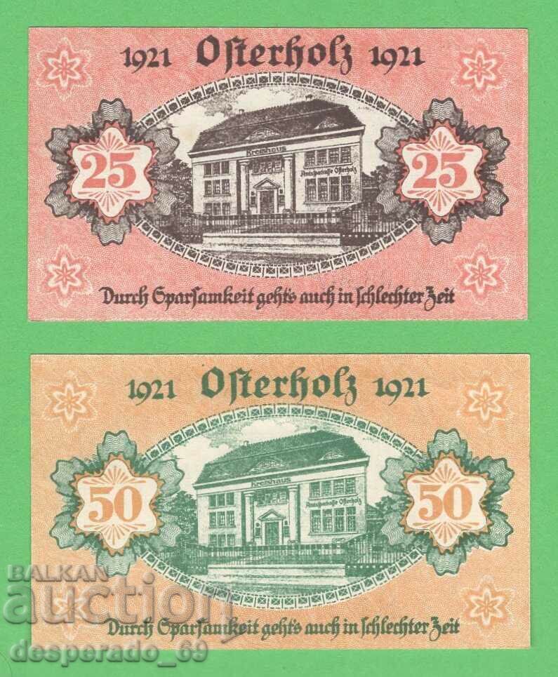(¯`'•.¸NOTGELD (πόλη Osterholz) 1921 UNC -2 τεμ. τραπεζογραμμάτια •'´¯) με τιμή € 2.40 | 4.69 BGN