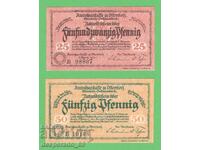 (¯`'•.¸NOTGELD (city Osterholz) 1921 UNC -2 pcs. banknotes •'´¯)