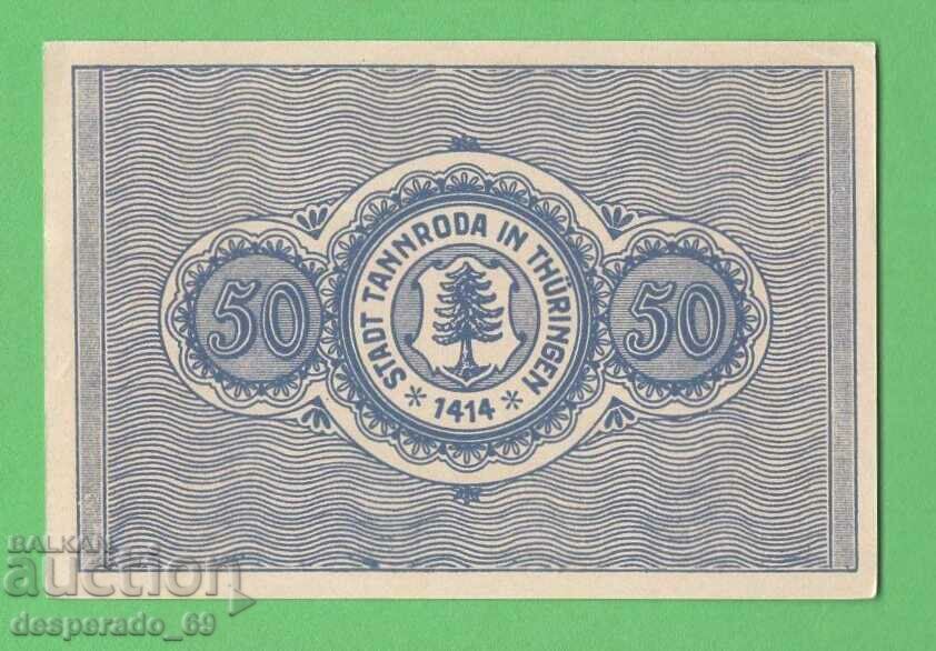 (¯`'•.¸NOTGELD (Tannroda) 1921 UNC -50 pfennig¸.•'´¯) cu preț € 1.50 | 2.93 BGN