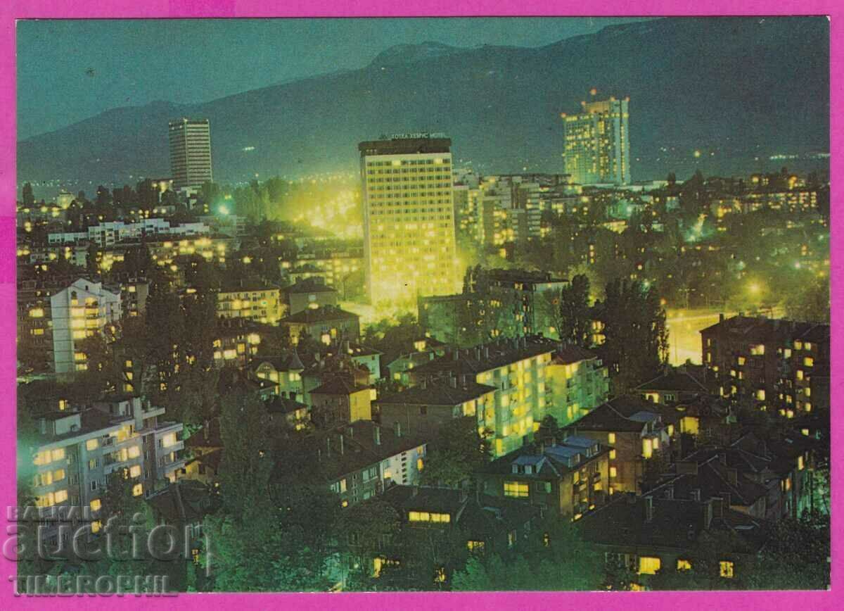 Auction 273634 / Bulgaria Sofia - Night panorama Hemus card Auction 273634 / Bulgaria Sofia - Night panorama Hemus card