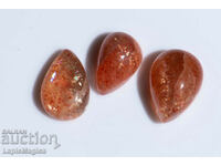 3 броя слънчев камък конфети 16.8ct капка кабошон #2