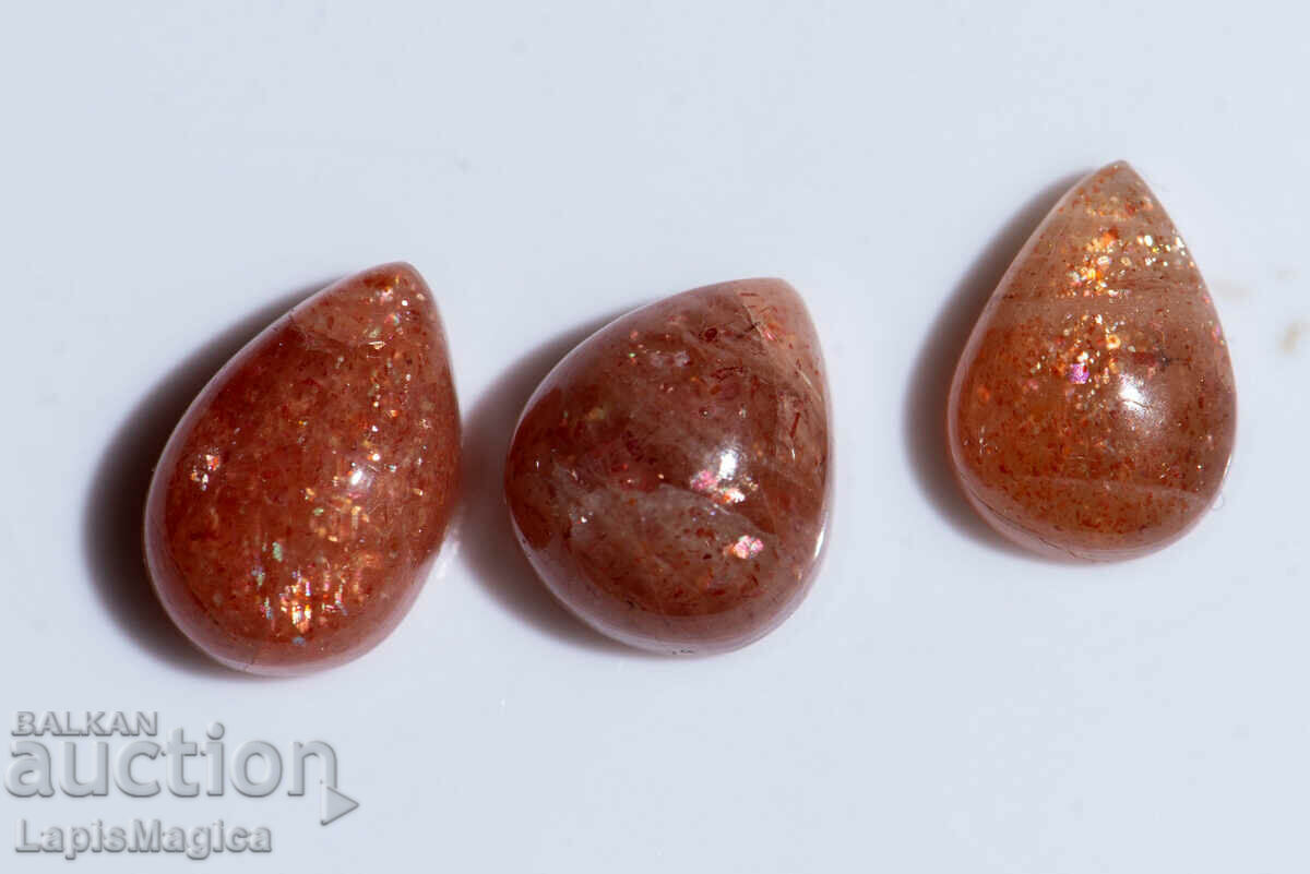 3 pcs sunstone confetti 13.8ct drop cabochon #3