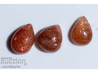 3 броя слънчев камък конфети 13.8ct капка кабошон #3