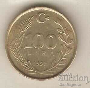 Турция  100  лири 1991 г.