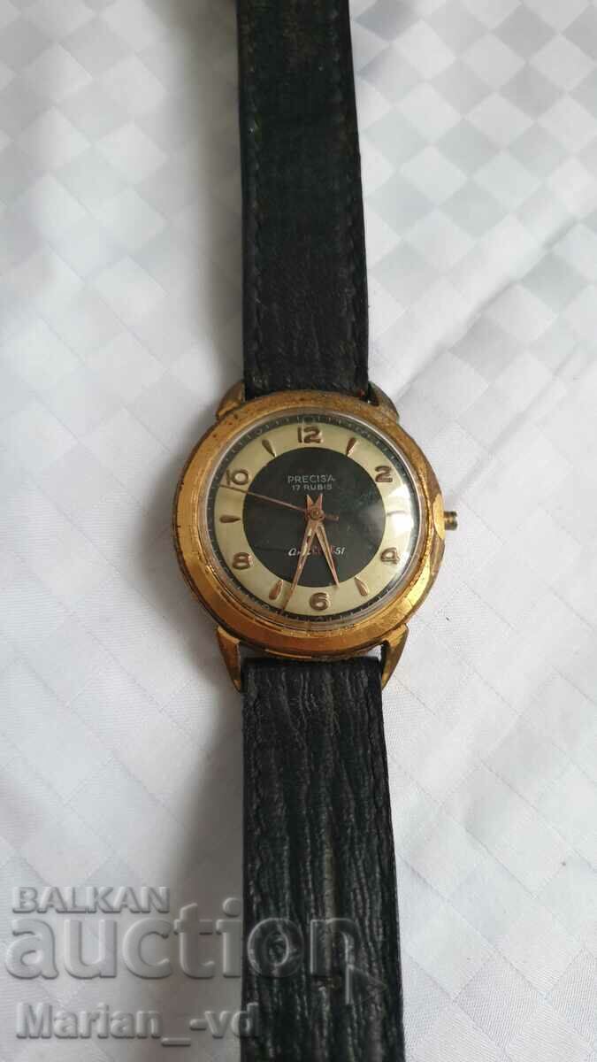 Ceas mecanic placat cu aur Precisa 17 bijuterii pentru barbati - 6