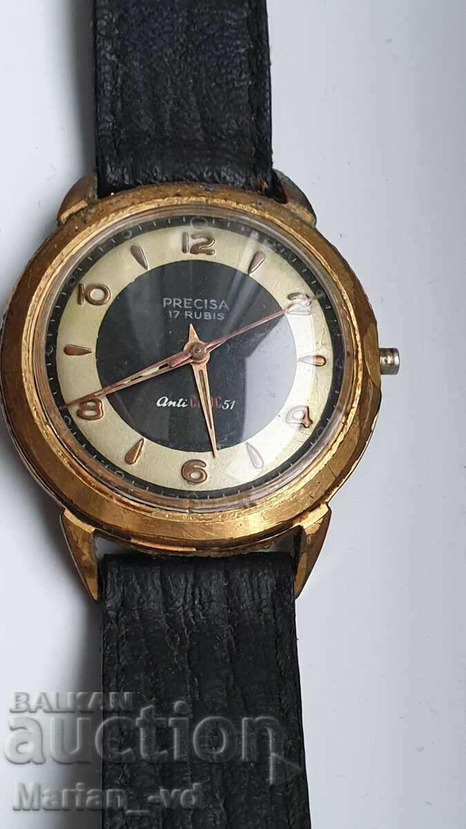 Ceas mecanic placat cu aur Precisa 17 bijuterii pentru barbati - 7