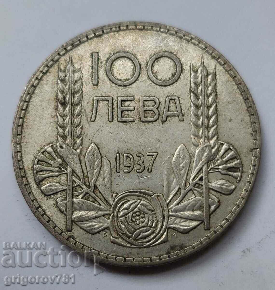 100 leva silver Bulgaria 1937 - silver coin #11