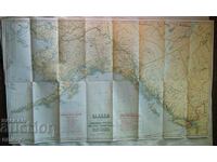 Harta Alaska 1917 - Rute cu vaporul și căile ferate companie