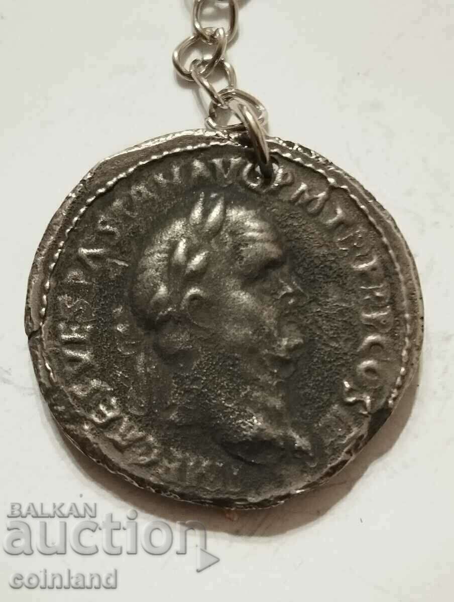 Auction Roman Coin Keychain - REPLICA REPRODUCTION Auction Roman Coin Keychain - REPLICA REPRODUCTION