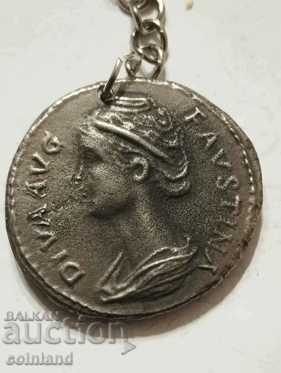 Auction Roman Coin Keychain - REPLICA REPRODUCTION Auction Roman Coin Keychain - REPLICA REPRODUCTION