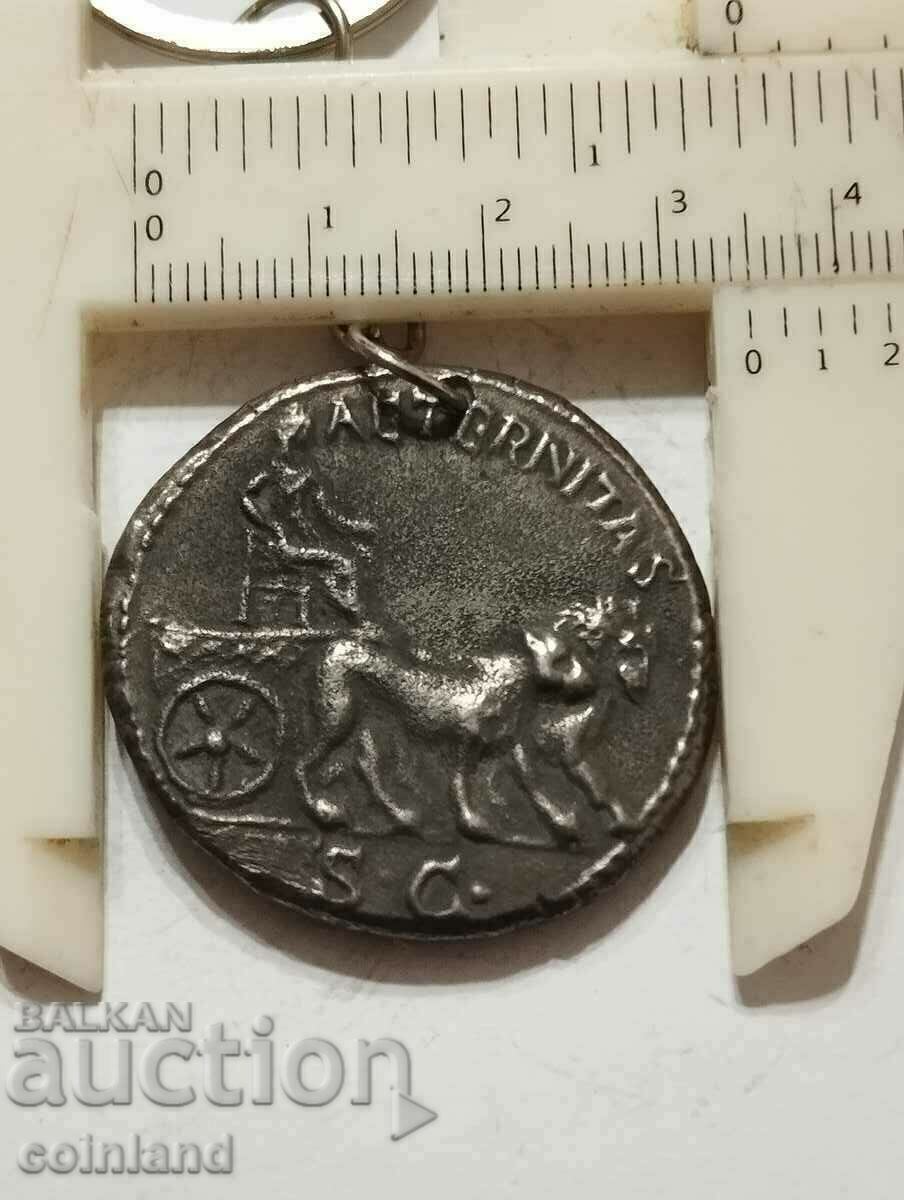 Roman Coin Keychain - REPLICA REPRODUCTION - 5 Roman Coin Keychain - REPLICA REPRODUCTION - 5