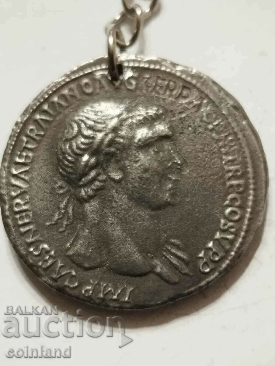 Auction Roman Coin Keychain - REPLICA REPRODUCTION Auction Roman Coin Keychain - REPLICA REPRODUCTION