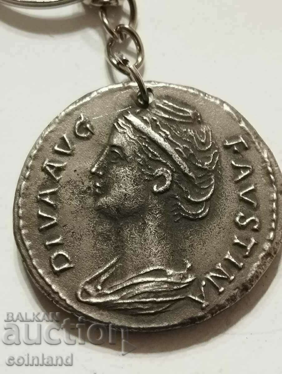Auction Roman Coin Keychain - REPLICA REPRODUCTION Auction Roman Coin Keychain - REPLICA REPRODUCTION
