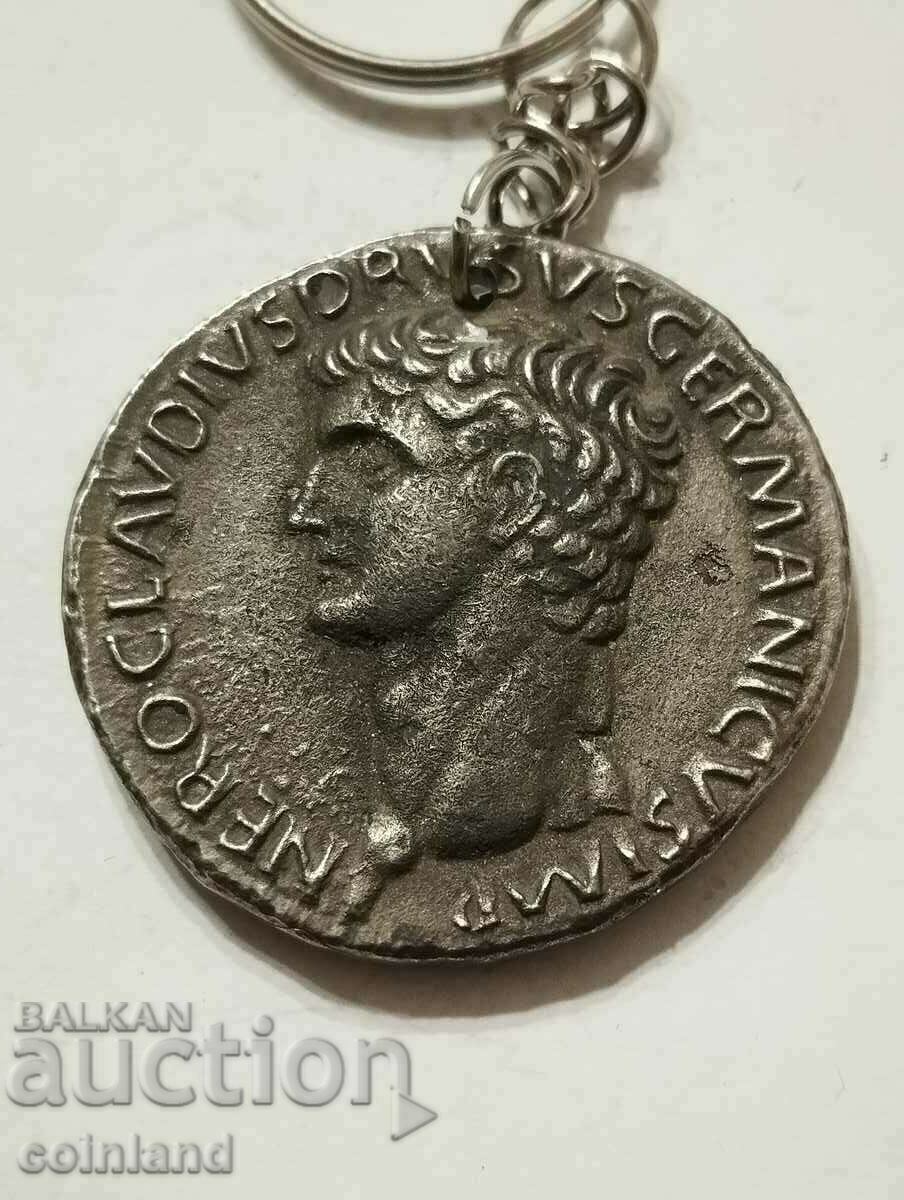 Auction Roman Coin Keychain - REPLICA REPRODUCTION Auction Roman Coin Keychain - REPLICA REPRODUCTION