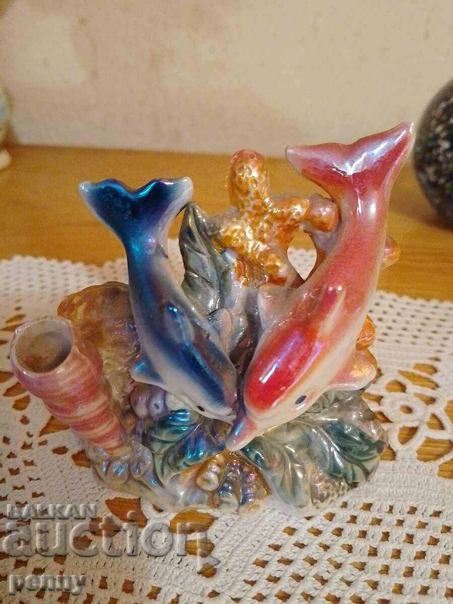 Ρωσικό ειδώλιο πορσελάνης - δελφίνια με τιμή 10.00 BGN | € 5.11 Ρωσικό ειδώλιο πορσελάνης - δελφίνια με τιμή 10.00 BGN | € 5.11