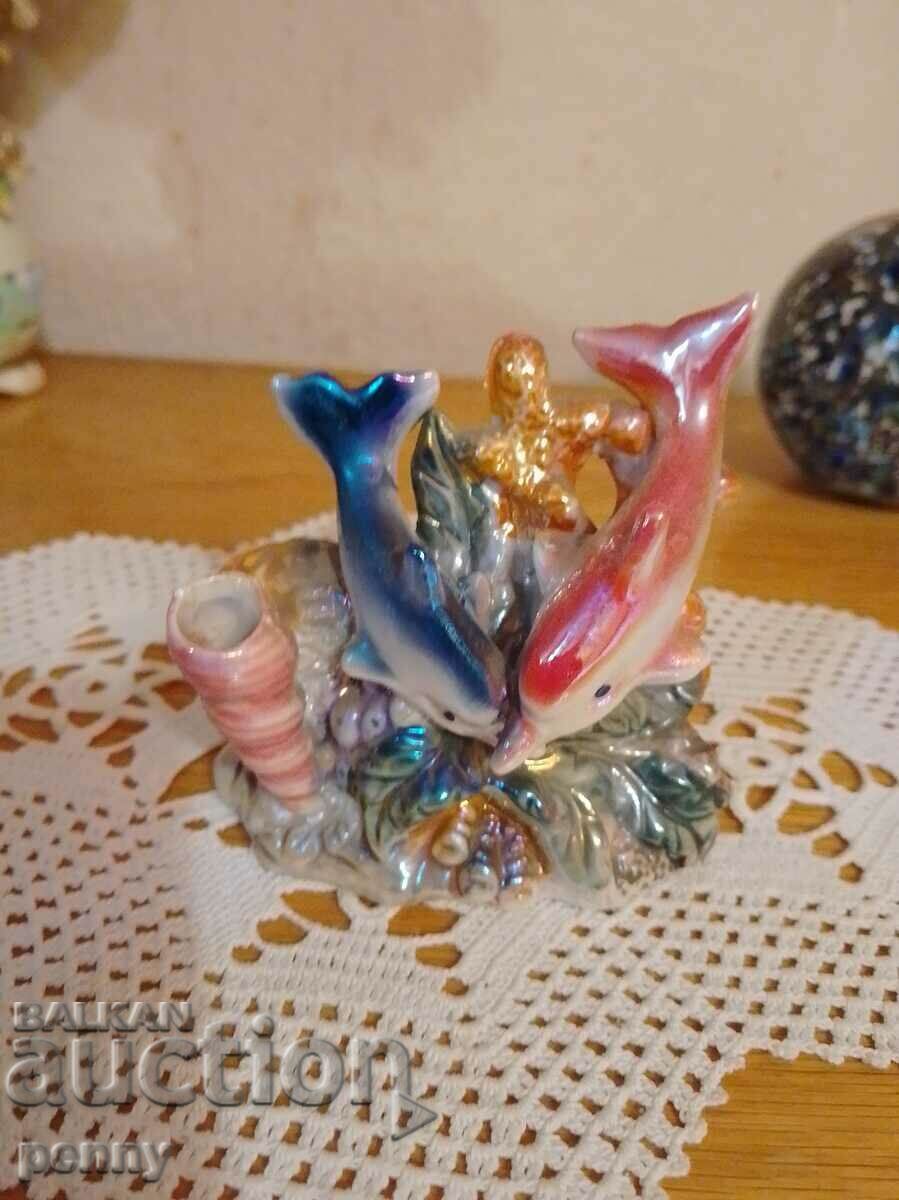Russian porcelain figurine - dolphins