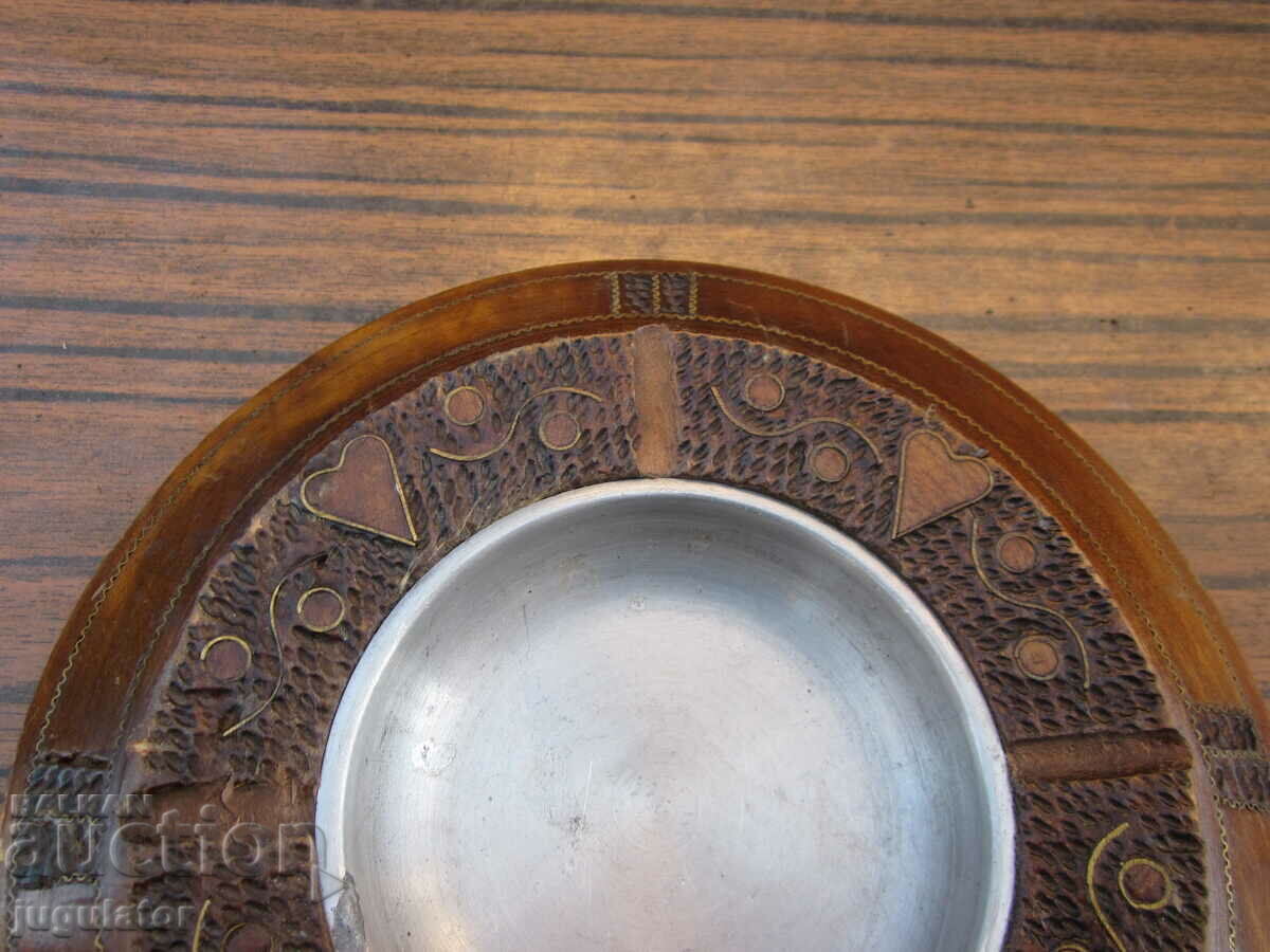 old Bulgarian folklore ashtray with wood carving - 5 old Bulgarian folklore ashtray with wood carving - 5