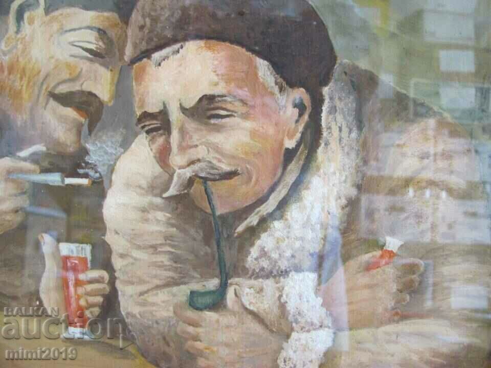 Auction  Old Painting Oil Cardboard