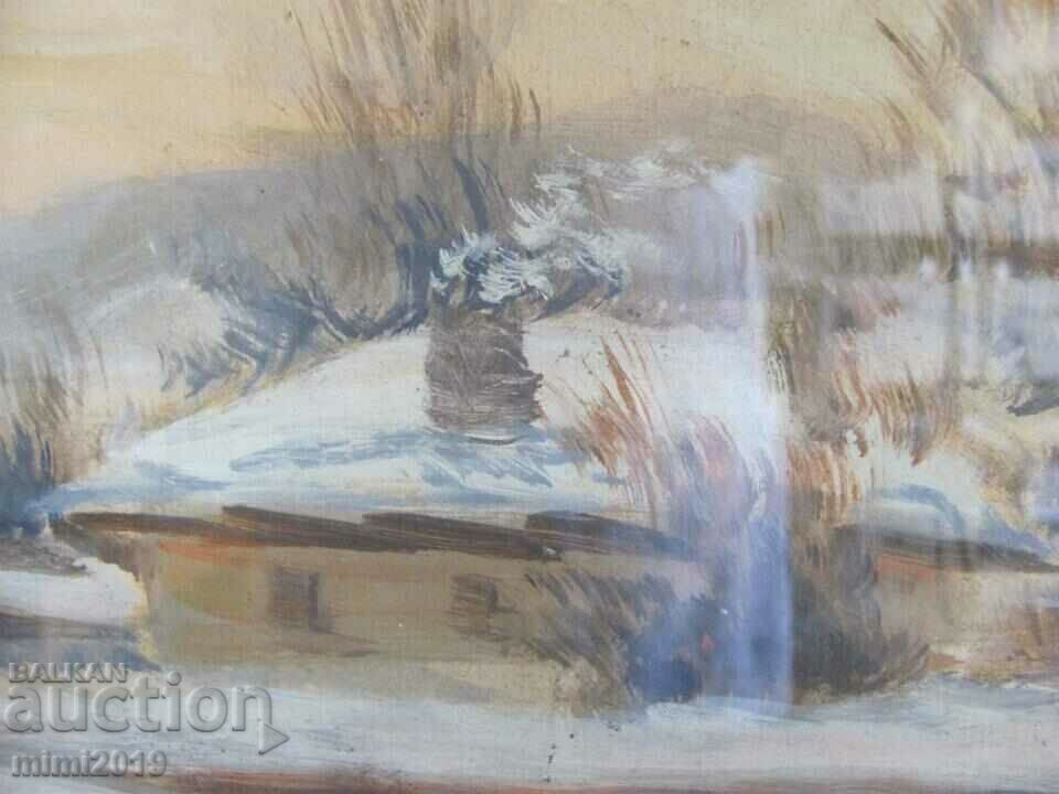 Delivery of Painting Acrylic, Cardboard, Signed Delivery of Painting Acrylic, Cardboard, Signed