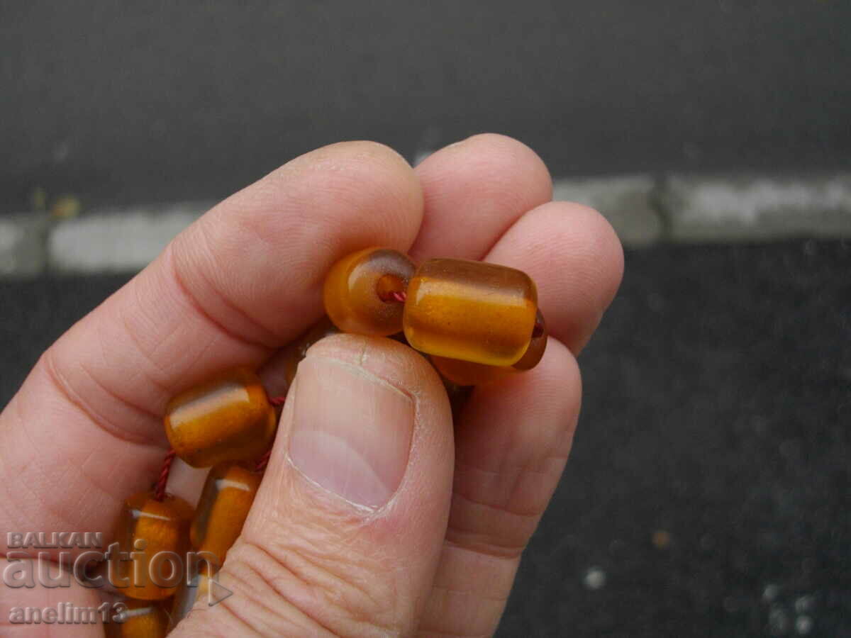 OLD MOLTEN AMBER ROSARY - 5 OLD MOLTEN AMBER ROSARY - 5